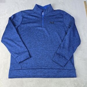 Under Armour Men's XL Blue Black  1/4 Zip Pullover fleece shirt